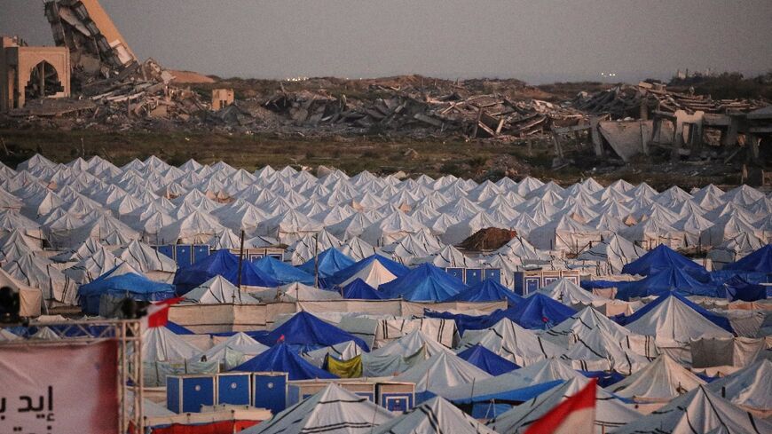 Hundreds of thousands of Gazans, displaced from their homes during the war, live in make-shift tents and shelters 
