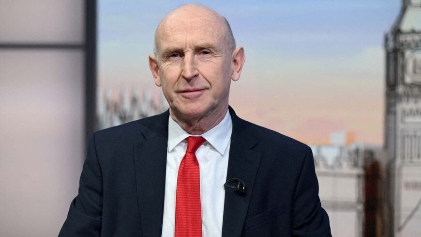 Britain's Defence Secretary John Healey appears on the BBC's programme, Sunday with Laura Kuenssberg in London, Britain, March 1, 2026. JEFF OVERS/BBC/Handout via REUTERS