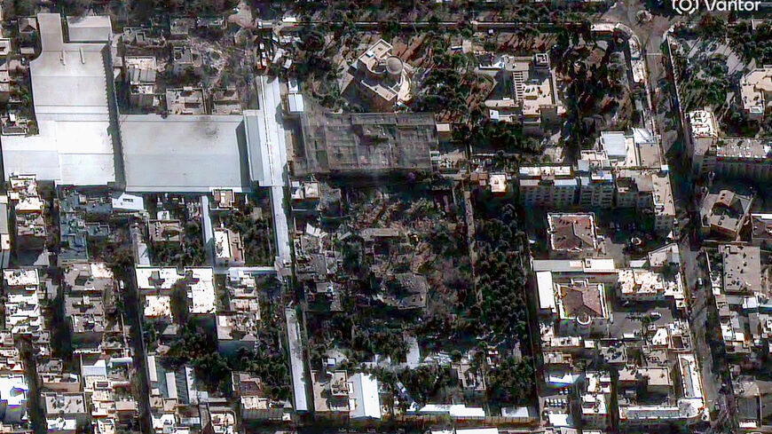 A satellite image of a destroyed residence complex belonging to Supreme Leader Ayatollah Ali Khamenei in Tehran, Iran March 1, 2026. Vantor/Handout via REUTERS
