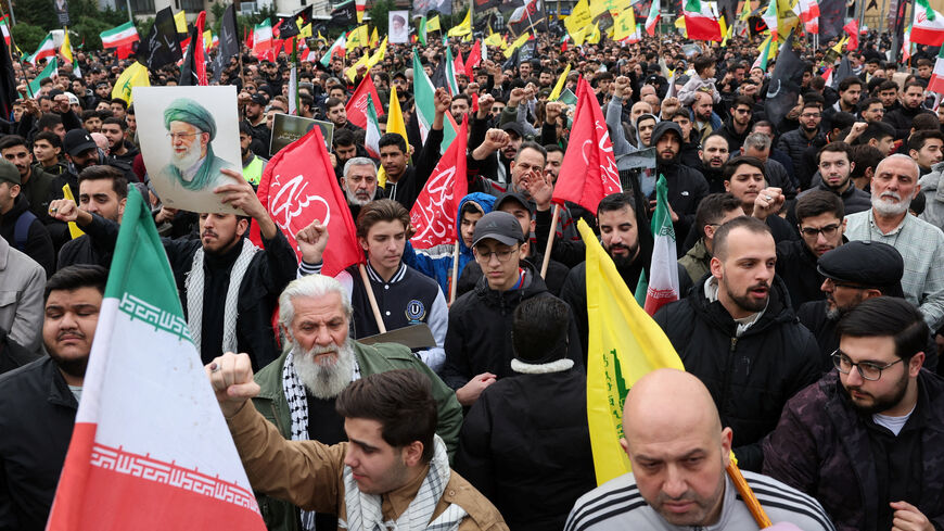 Hezbollah supporters rally in solidarity with Iran, after U.S. and Israeli strikes killed Iranian Supreme Leader Ayatollah Ali Khamenei, in Beirut, Lebanon, March 1, 2026. REUTERS/Mohamed Azakir