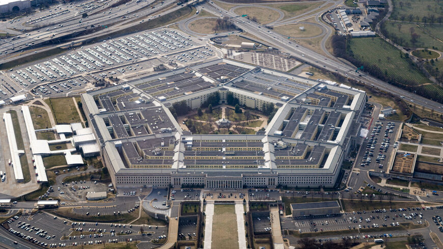 FILE PHOTO: The Pentagon is seen from the air in Washington, U.S., March 3, 2022, more than a week after Russia invaded Ukraine. REUTERS/Joshua Roberts/File Photo