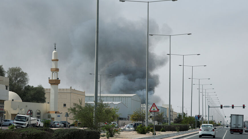 Smoke rises after reported Iranian missile attacks, following United States and Israel strikes on Iran, as seen from Doha, Qatar, March 1, 2026. REUTERS/Mohammed Salem