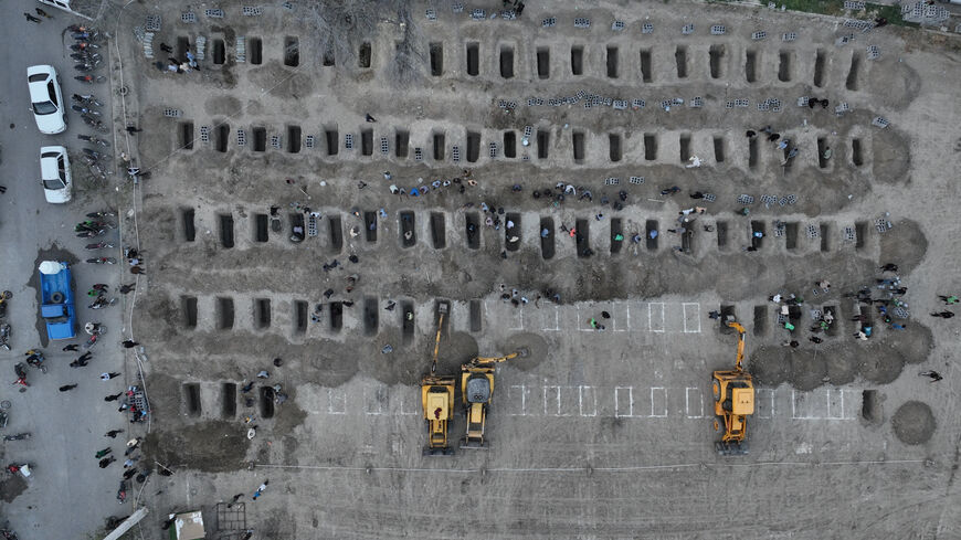 Graves are being prepared for the victims following a reported strike on a school in Minab, Iran, March 2, 2026. Iranian Foreign Media Department/WANA (West Asia News Agency)/Handout via REUTERS