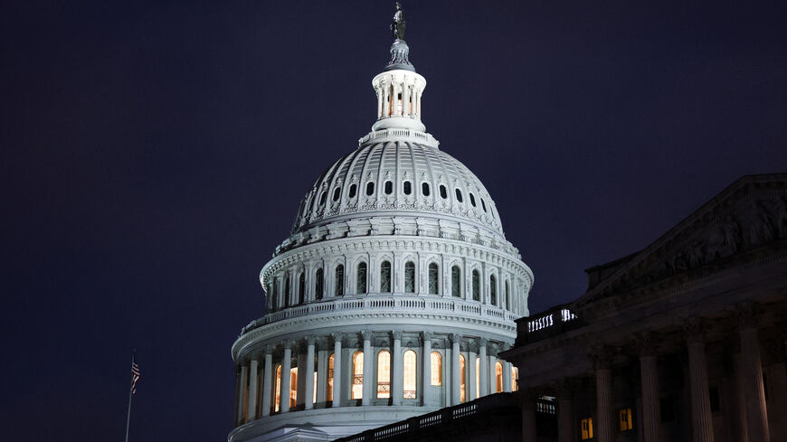 A view of the U.S. Capitol building at night in Washington, D.C., U.S., March 2, 2026. REUTERS/Kylie Cooper