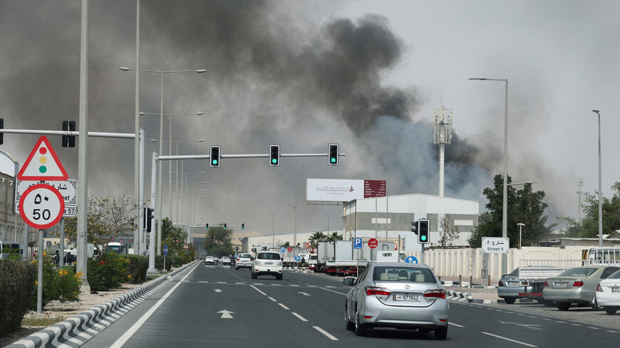 FILE PHOTO: Smoke rises after reported Iranian missile attacks, following United States and Israel strikes on Iran, as seen from Doha, Qatar, March 1, 2026. REUTERS/Mohammed Salem/File Photo