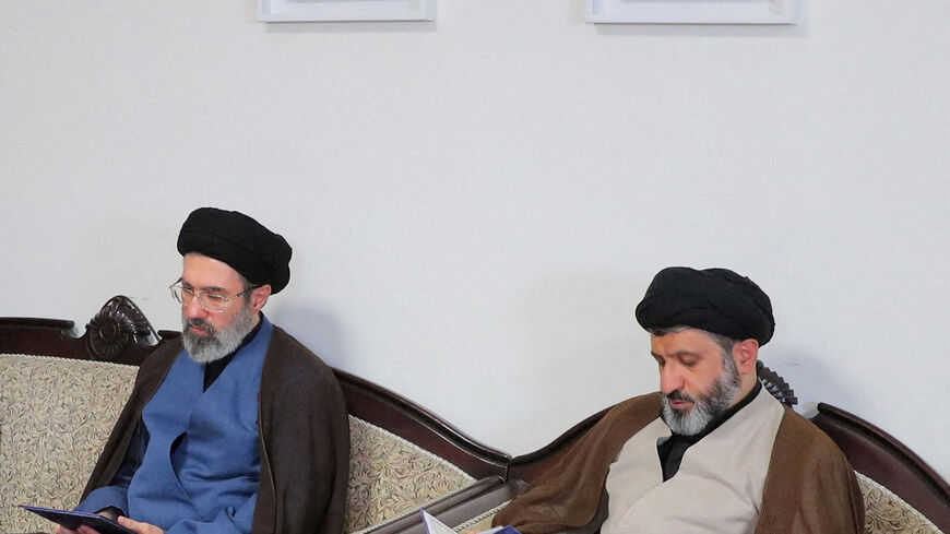 FILE PHOTO: Mojtaba Khamenei, the second son of Iran's Supreme Leader Ayatollah Ali Khamenei, visits Hezbollah's office in Tehran, Iran, October 1, 2024. Office of the Iranian Supreme Leader/WANA (West Asia News Agency)/Handout via REUTERS ATTENTION EDITORS - THIS PICTURE WAS PROVIDED BY A THIRD PARTY./File Photo