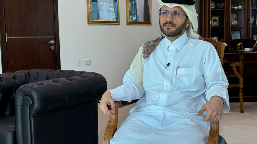 FILE PHOTO: Qatar's Ministry of Foreign Affairs spokesperson, Majed Al Ansari, speaking to Reuters after Qatar helped mediate a ceasefire agreement in Gaza, in Doha, Qatar, January 20, 2025. REUTERS/Imad Creidi/File Photo