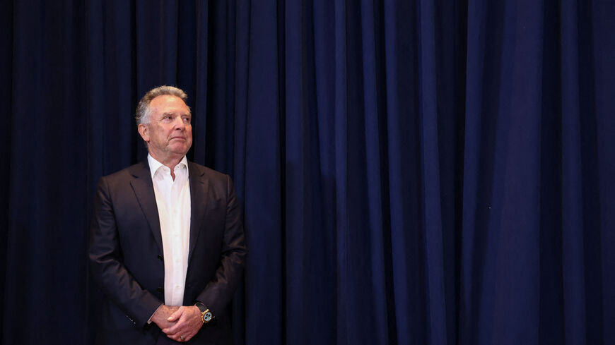U.S. Special Envoy Steve Witkoff listens as President Donald Trump speaks during a press conference at Trump National Doral Miami in Miami, Florida, U.S., March 9, 2026. REUTERS/Kevin Lamarque