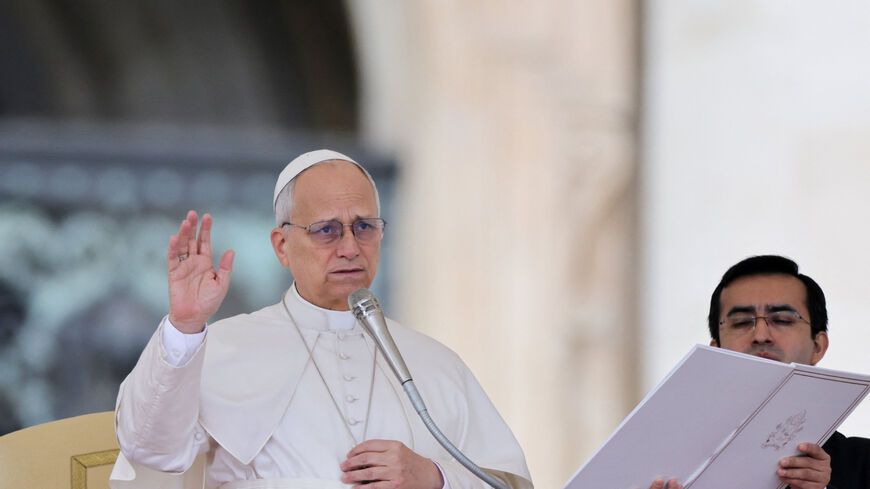 Pope Leo XIV speaks during the weekly general audience in Saint Peter's Square at the Vatican, March 11, 2026. REUTERS/Yara Nardi