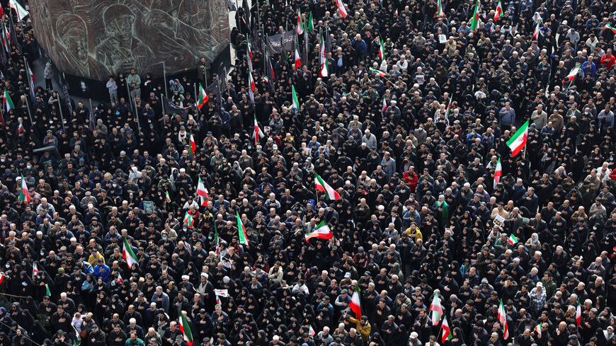 People attend a funeral ceremony for the Iranian military commanders who were killed in strikes, amid the U.S.-Israeli conflict with Iran, in Tehran, Iran, March 11, 2026. Majid Asgaripour/WANA (West Asia News Agency) via REUTERS