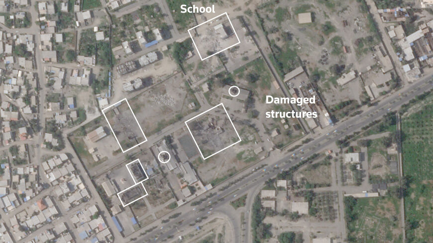 A satellite image, annotated by Reuters, shows the Shajareh Tayyebeh girls' school and other structures damaged after being struck, amid the U.S.-Israeli conflict with Iran, in Minab, Hormozgan Province, Iran March 4, 2026. 2026 Planet Labs PBC/Handout via REUTERS