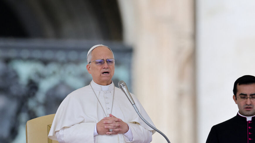Pope Leo XIV speaks during the weekly general audience in Saint Peter's Square at the Vatican, March 11, 2026. REUTERS/Yara Nardi
