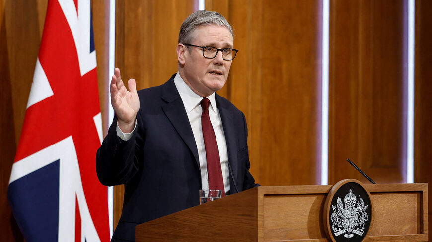 British Prime Minister Keir Starmer speaks to the media on the situation in the Middle East, at Downing Street in central London, Britain, March 16, 2026. BROOK MITCHELL/Pool via REUTERS