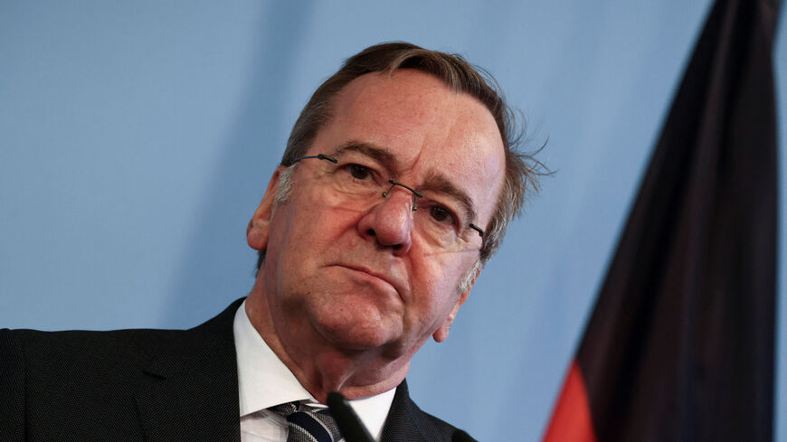 German Defence Minister Boris Pistorius attends a press conference with Latvia's Defence Minister Andris Spruds, in Berlin, Germany, March 16, 2026. REUTERS/Nadja Wohlleben