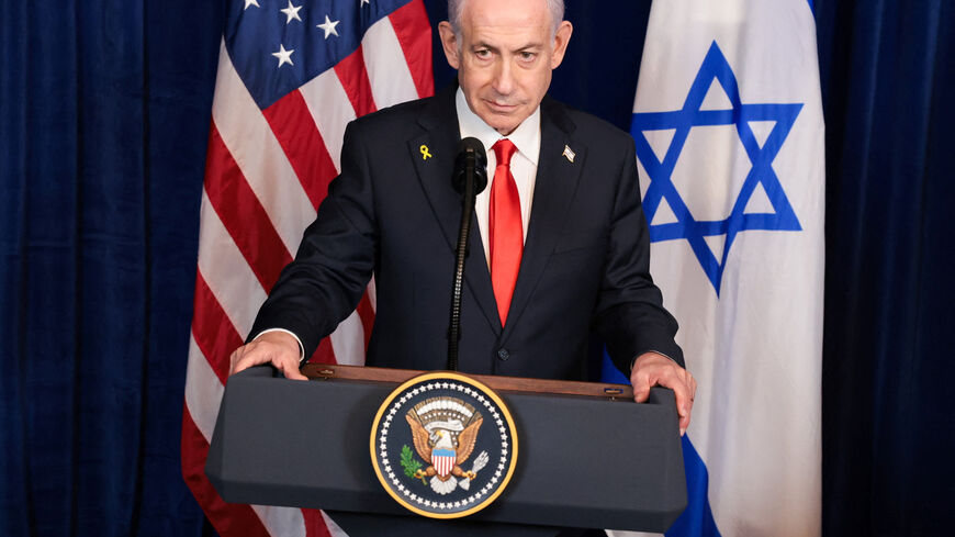 FILE PHOTO: Israeli Prime Minister Benjamin Netanyahu attends a press conference with U.S. President Donald Trump (not pictured) after meeting at Trump’s Mar-a-Lago club in Palm Beach, Florida, U.S., December 29, 2025. REUTERS/Jonathan Ernst/File Photo