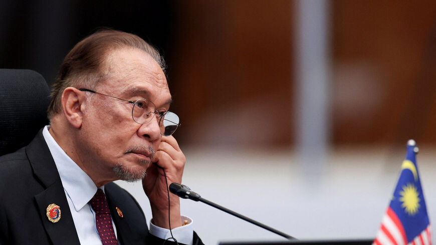 Malaysia's Prime Minister Anwar Ibrahim attends the 28th ASEAN-Japan Summit, as part of the 47th ASEAN Summit in Kuala Lumpur, Malaysia October 26, 2025. REUTERS/Chalinee Thirasupa/Pool