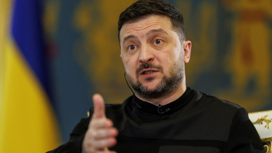 Ukraine's President Volodymyr Zelenskiy speaks during an interview with Reuters, amid Russia's attack on Ukraine, in Kyiv, Ukraine March 25, 2026. REUTERS/Valentyn Ogirenko