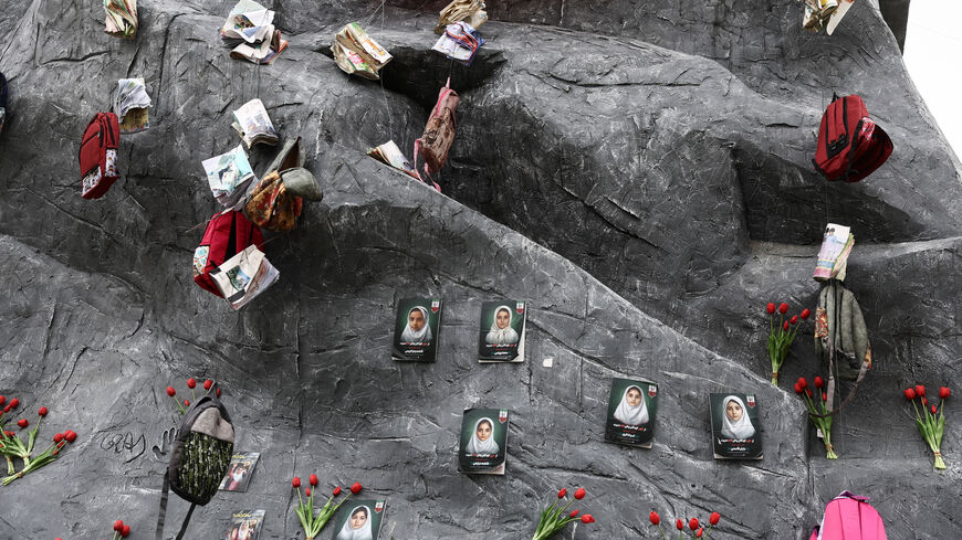 Pictures of child victims killed in strikes, are displayed in a square, amid the U.S.-Israeli conflict with Iran, in Tehran, Iran, March 28, 2026. Majid Asgaripour/WANA (West Asia News Agency) via REUTERS