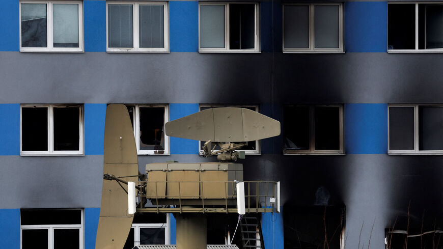 A burned building at an industrial area in Pardubice, Czech Republic, March 20, 2026. REUTERS/David W Cerny