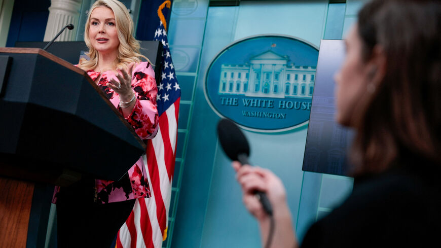 White House Press Secretary Karoline Leavitt speaks during a press briefing in the James S. Brady Press Briefing Room at the White House in Washington, D.C., U.S., March 30, 2026. REUTERS/Evan Vucci