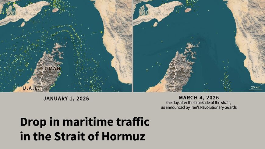 Drop in maritime traffic in the Strait of Hormuz