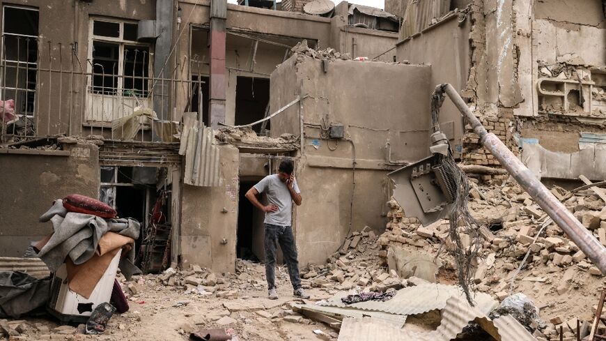 Aftermath of a strike in Tehran on Sunday