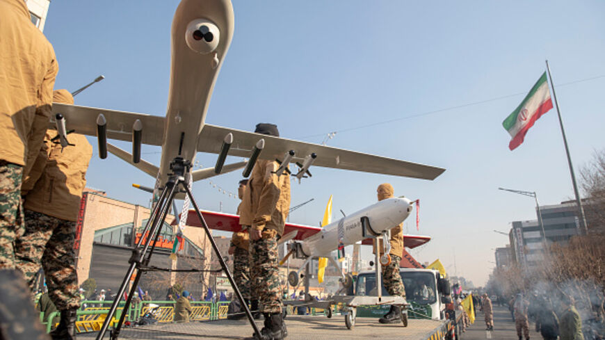 Iranian Basij militia members display their drones on Jan. 10, 2025, in Tehran, Iran. — Majid Saeedi/Getty Images