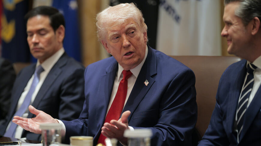 US President Donald Trump speaks during a Cabinet meeting in the Cabinet Room of the White House on March 26, 2026 in Washington, DC. 