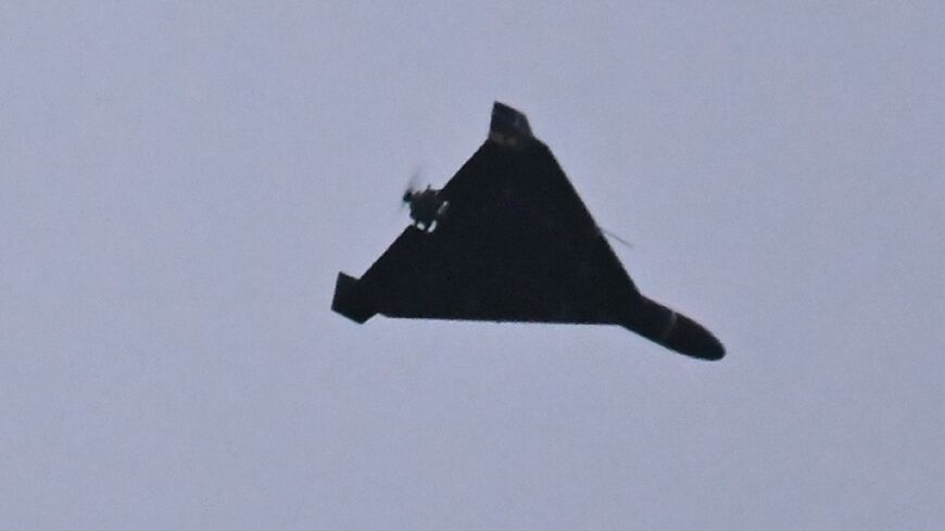 An Iranian-designed Shahed 136 drone during a Russian attack Kyiv in December