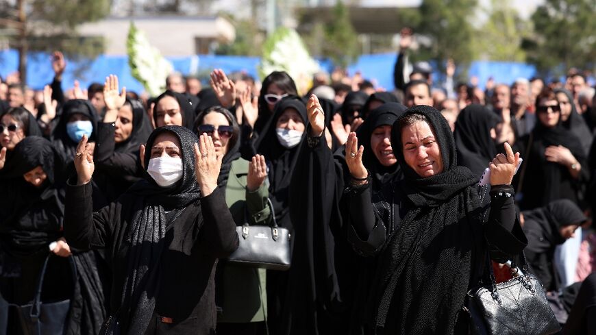 Women in Tehran mourned victims of the Middle East war on Thursday