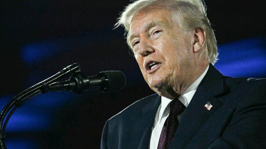 US President Donald Trump speaks during the National Republican Congressional Committee's annual President's Dinner