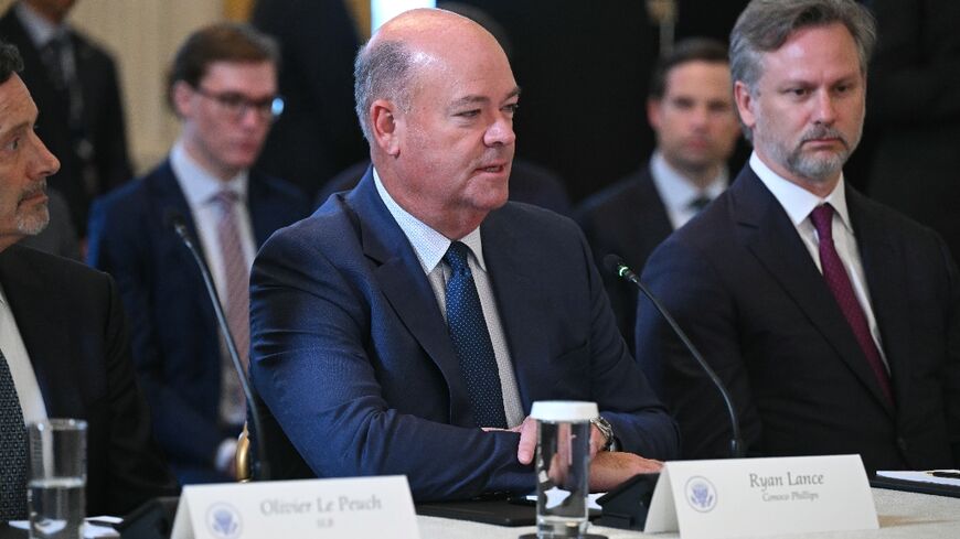 ConocoPhillips CEO Ryan Lance (C) pictured during a meeting at the White House in January 2026