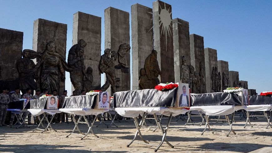A funeral in 2024 for some of the victims of the IS slaughter in Sinjar