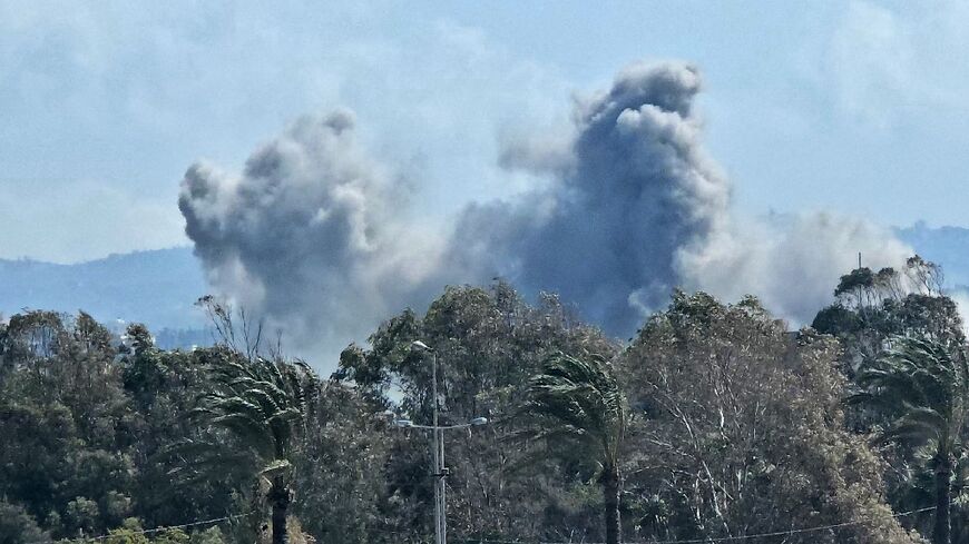 Smoke rises from the site of an Israeli airstrike that targeted Lebanon's southern coastal city of Tyre, on March 19, 2026
