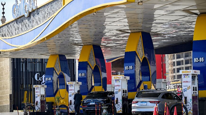 A petrol station in Cairo. Egypt hiked domestic fuel prices by up to 30 percent, blaming the war