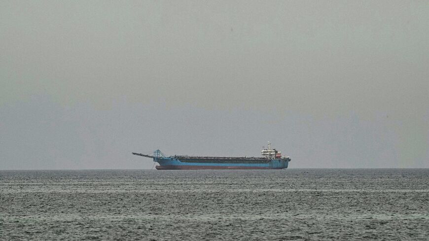 A commercial freighter close to the Strait of Hormuz