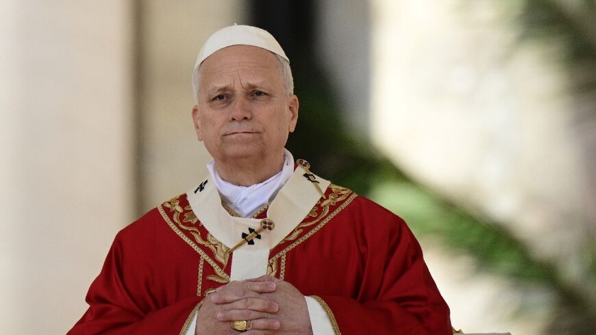 Pope Leo XIV leads a mass for Palm Sunday at St Peter's square 