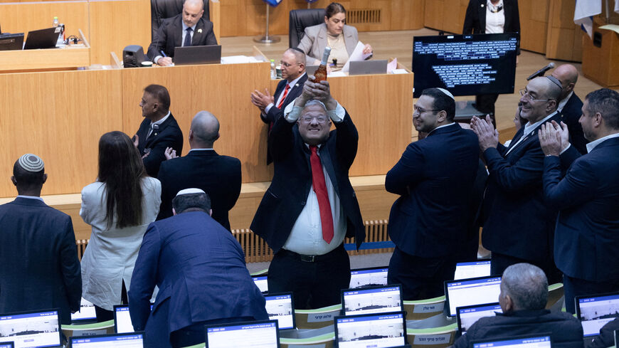 Israel's far-right National Security Minister Itamar Ben-Gvir celebrates after Israel's parliament passed a law on Monday making the death penalty a default sentence for Palestinians convicted in military courts of deadly attacks, at the Knesset, Israel’s parliament in Jerusalem, March 30, 2026. REUTERS/Oren Ben Hakoon