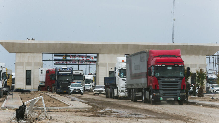 Vehicles drive at the Shalamcha border crossing between Iraq and Iran, in Basra, Iraq, March 24, 2026. REUTERS/Essam al-Sudani/File Photo