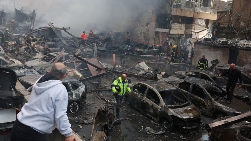 Rescuers work at the site of an Israeli strike in Beirut, Lebanon, April 8, 2026.  REUTERS/Mohamed Azakir