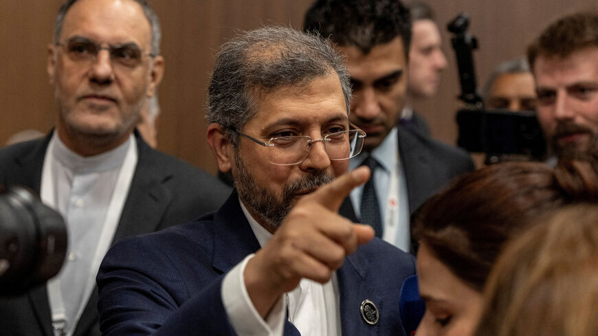 Iranian Deputy Foreign Minister Saeed Khatibzadeh speaks to reporters as he attends Antalya Diplomacy Forum in Antalya, Turkey, April 18, 2026. REUTERS/Umit Bektas