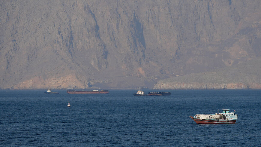 Ships and tankers in the Strait of Hormuz off the coast of Musandam, Oman, April 18, 2026. REUTERS/Stringer