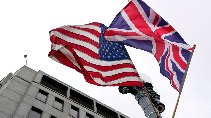 A U.S. flag and a Union Jack Flag fly in the wind near the White House ahead of Britain’s King Charles and Queen Camilla’s visit to the United States, in Washington, D.C., U.S., April 26, 2026. REUTERS/Elizabeth Frantz