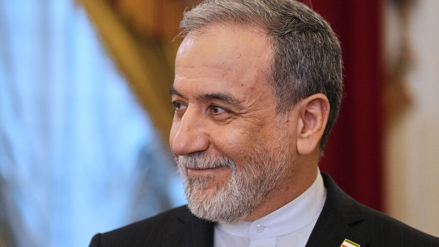 Iranian Foreign Minister Abbas Araqchi attends a meeting with Russian President Vladimir Putin at the Boris Yeltsin Presidential Library in Saint Petersburg, Russia April 27, 2026. Dmitri Lovetsky/Pool via REUTERS