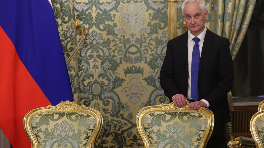 Russian Defence Minister Andrei Belousov attends a meeting of Russian President Vladimir Putin and Syrian President Ahmed al-Sharaa at the Kremlin in Moscow, Russia, 28 January 2026. MAXIM SHIPENKOV/Pool via REUTERS