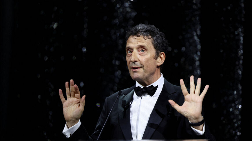 FILE PHOTO: President of the Venice Biennale Pietrangelo Buttafuoco speaks during the closing ceremony of the 82nd Venice International Film Festival, in Venice, Italy, September 6, 2025. REUTERS/Yara Nardi/File Photo