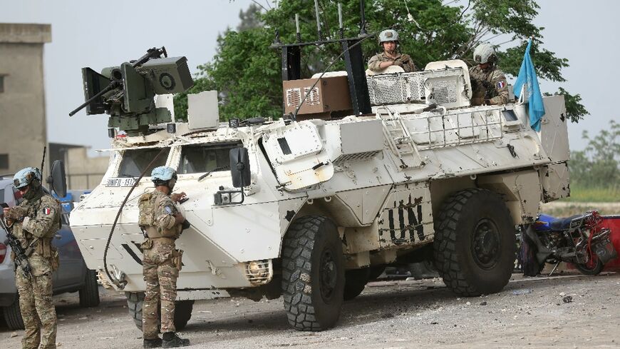 French peacekeeprs in Lebanon on patrol