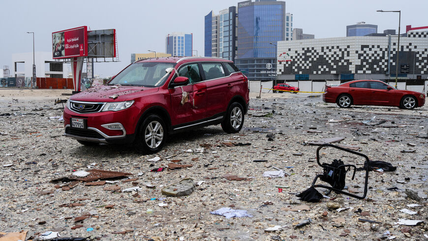 A photograph shows the damage in the aftermath of a drone strike in the Seef district of Manama on March 10, 2026. 
