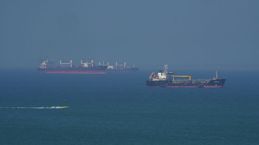 The Ateela 2 oil tanker boat navigates the sea on April 28, 2026, on Qeshm Island, Iran, in the Strait of Hormuz. 