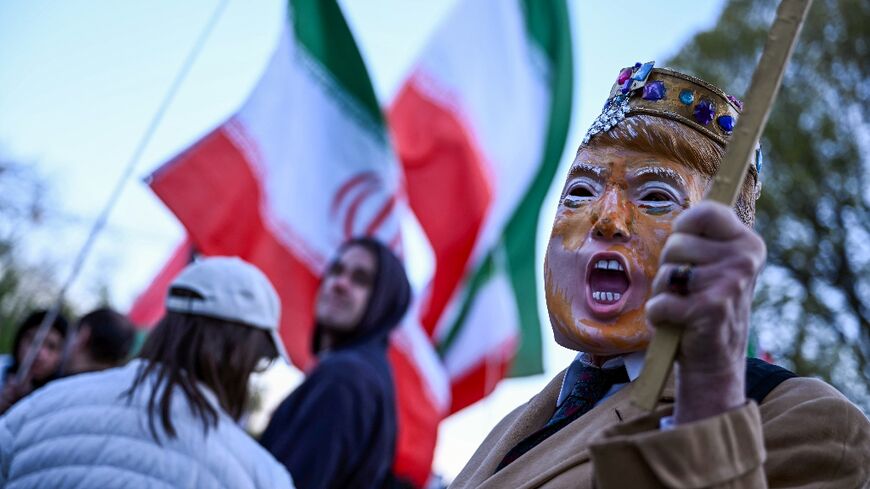 Demonstrators protested near the White House before the US and Iran agreed to a two-week truce to their conflict